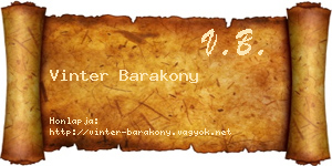 Vinter Barakony névjegykártya